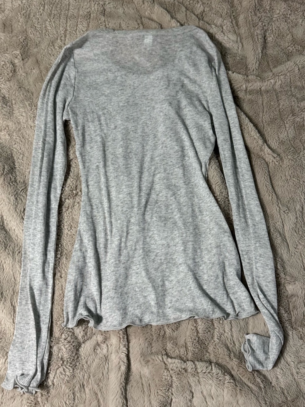 SKIMS SHEER COTTON Long Sleeve Wide Crew - Picture 8 of 11